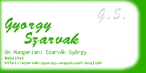 gyorgy szarvak business card