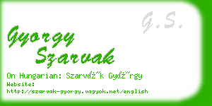 gyorgy szarvak business card